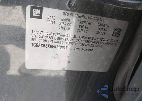 2015 Cadillac Cts Luxury z USA, uszkodzony, nr VIN 1G6AX5SX9F0118017